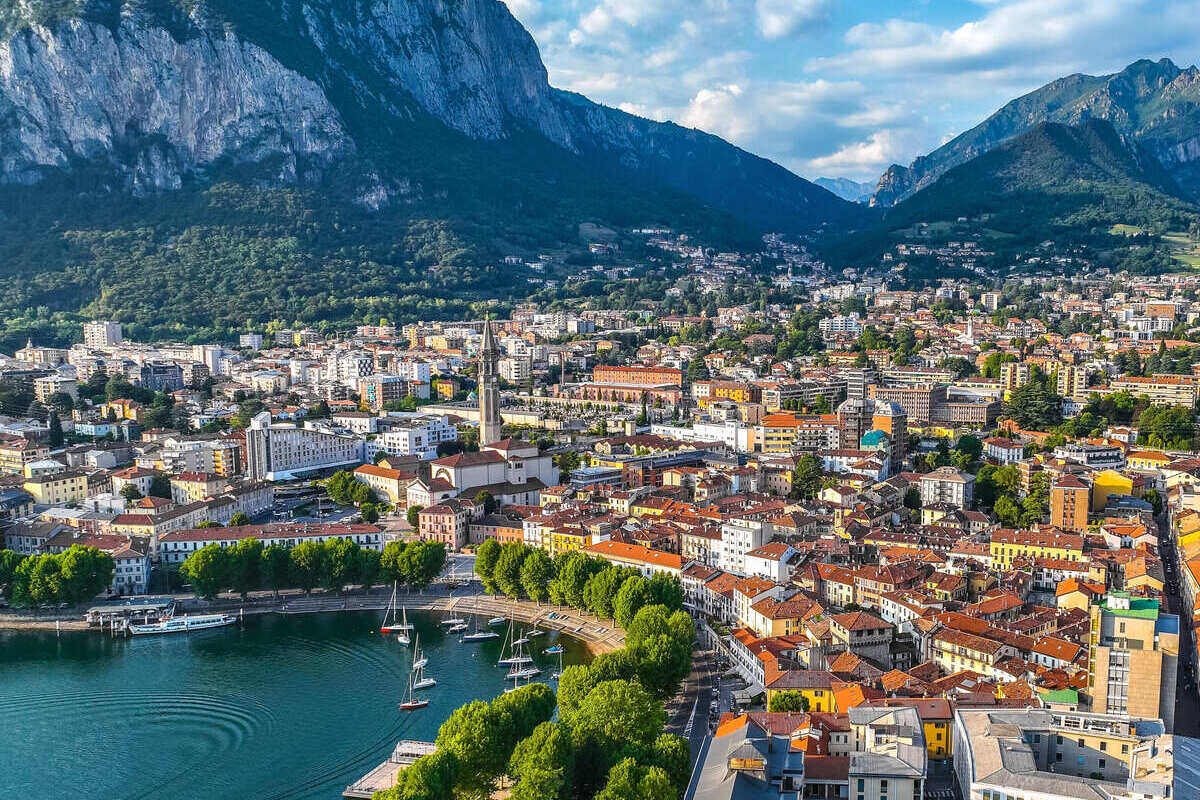 Aerial View Of Lecco, Lake Como, Italy